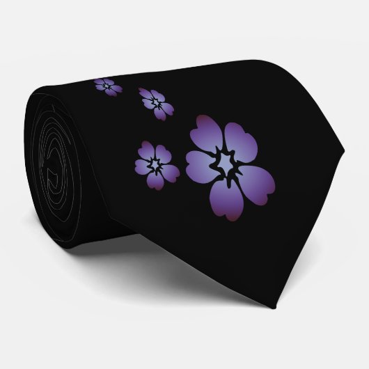 紫色の花 ネクタイ (ロール)