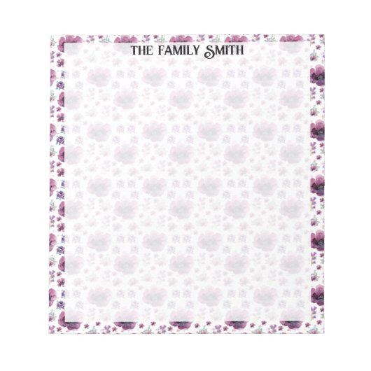 紫色の花 ノートパッド (正面)