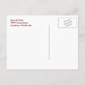 紫色の花、ハート、リングや輪、日付を保存PCard 案内ポストカード (裏面)