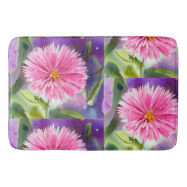 紫色の花 バスマット