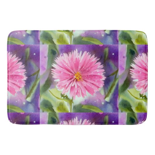 紫色の花 バスマット (正面)