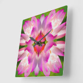 紫色の花 – フラクタルアート –  スクエア壁時計 (傾斜)