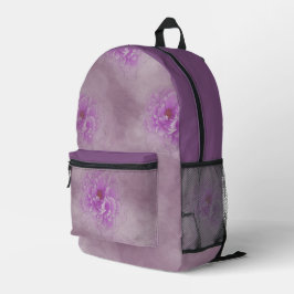 紫色の花 プリントバックパック