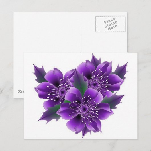 紫色の花 ポストカード (正面/裏面)