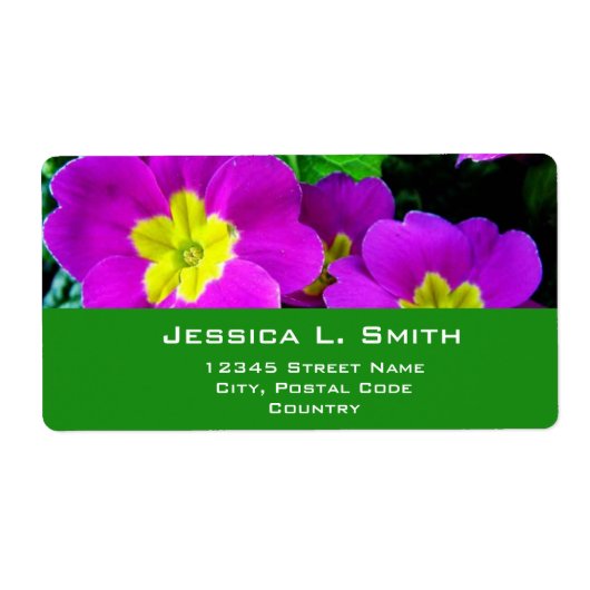 紫色の花 ラベル (正面)