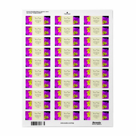 紫色の花 ラベル (フルシート)