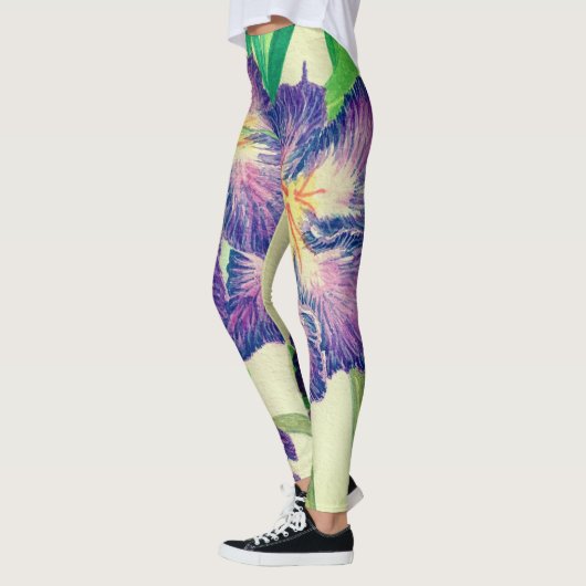 紫色の花 レギンス (左)