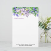 紫色の花 便箋 (スタンド正面)