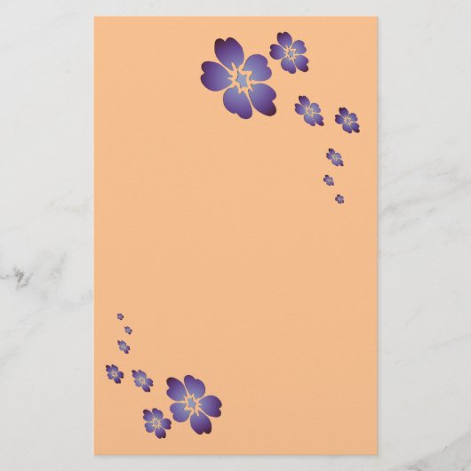 紫色の花 便箋 (正面)
