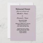 紫色の花、写真のリハーサルハートディナー 招待状 (裏面)