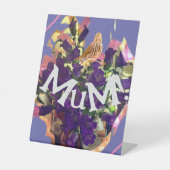 紫色の花 台座サイン (正面)