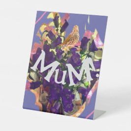 紫色の花 台座サイン