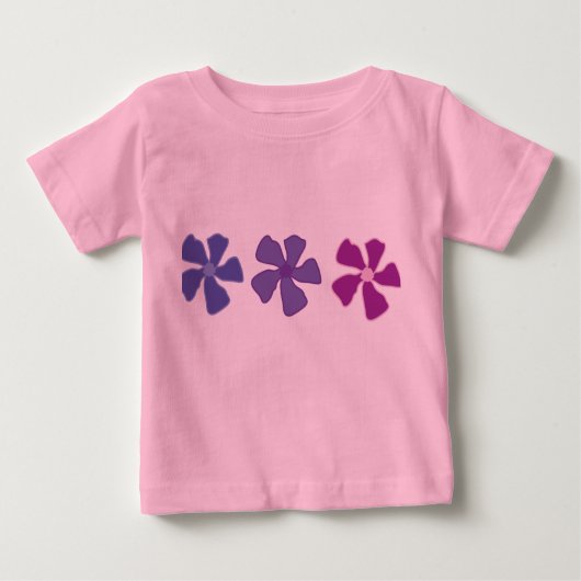 紫色の花：幼児 ベビーTシャツ (正面)