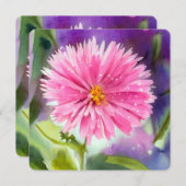 紫色の花 招待状 (正面/裏面)