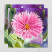 紫色の花 招待状 (正面/裏面)