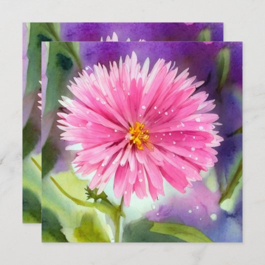 紫色の花 招待状 (正面/裏面)