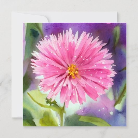 紫色の花 招待状 (裏面)