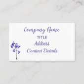 紫色の花。 接触カード コーリングカード (裏面)