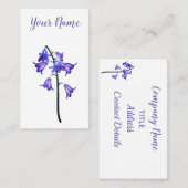 紫色の花。 接触カード コーリングカード (正面/裏面)