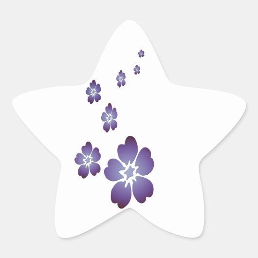 紫色の花 星シール (正面)