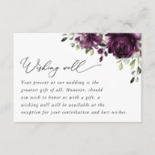 紫色の花、梅の花結婚の願い エンクロージャーカード (正面)