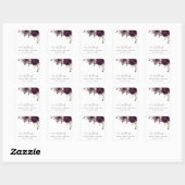 紫色の花、梅の花、ぼほ、ブライダルシャワー スクエアシール (シート)