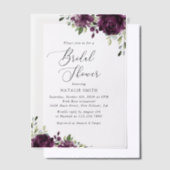 紫色の花、梅の花、ぼほ、ブライダルシャワー ベラム紙招待状 (オフセット)