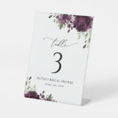 紫色の花、梅の花、ぼほ、表の番号 台座サイン (正面)