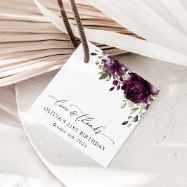 紫色の花、梅の花、ぼほ、誕生日 フェイバータグ