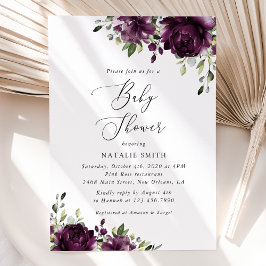 紫色の花,梅の花,ぼほ,赤ちゃんシャワー 招待状