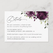 紫色の花、梅の花、結婚の詳細 エンクロージャーカード (正面)