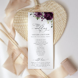 紫色の花、梅の花、結婚式 プログラム