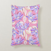 紫色の花：水彩フローラ優雅さ。 アクセントクッション (正面(垂直))