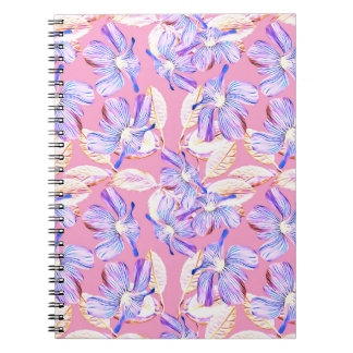 紫色の花：水彩フローラ優雅さ。 ノートブック