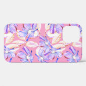 紫色の花:水彩フローラ優雅さ。 Case-Mate iPhoneケース (裏面 (横))