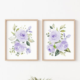 紫色の花、水彩花男女兼用、