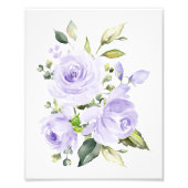 紫色の花、水彩花男女兼用、 フォトプリント            (正面)