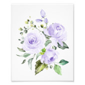 紫色の花、水彩花男女兼用、 フォトプリント            (正面)