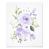 紫色の花、水彩花男女兼用、 フォトプリント            (正面)