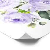 紫色の花、水彩花男女兼用、 ポスター (角)