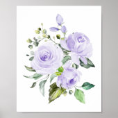 紫色の花、水彩花男女兼用、 ポスター (正面)