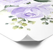 紫色の花、水彩花男女兼用、 ポスター (角)