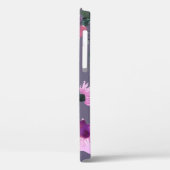 紫色の花：水色のシームレスなパターン。 Case-Mate iPhoneケース (裏面 / 左)