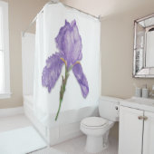 紫色の花、独身のな髭があるアイリス シャワーカーテン (インサイチュ)