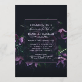 紫色の花-生命記念物のお祝い 招待状