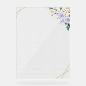 紫色の花、白い花、ぼほ、座席表 アクリルサイン (正面)