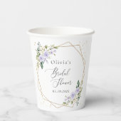 紫色の花,白の花,ボホ,ブライダルシャワー 紙コップ (裏面)