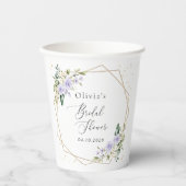 紫色の花,白の花,ボホ,ブライダルシャワー 紙コップ (正面)