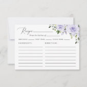 紫色の花、緑、ブライダルシャワーレシピ (正面)