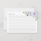 紫色の花、緑、ブライダルシャワーレシピ (裏面)